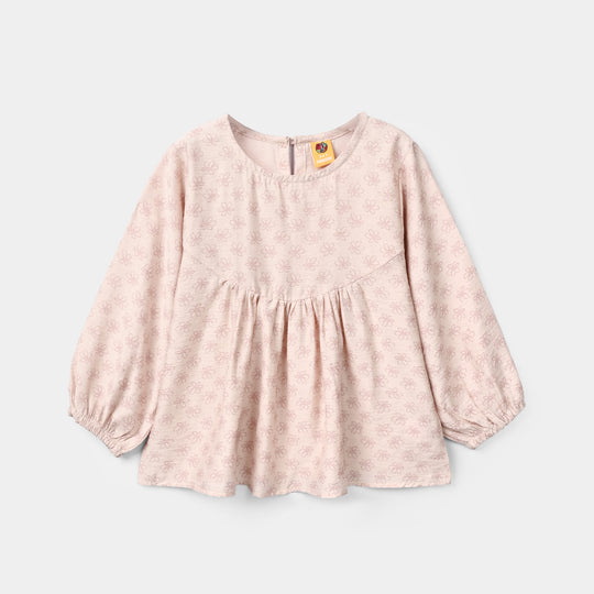 Girls Polyester Co-Ord Set Cheese Cake-Dull.Pink