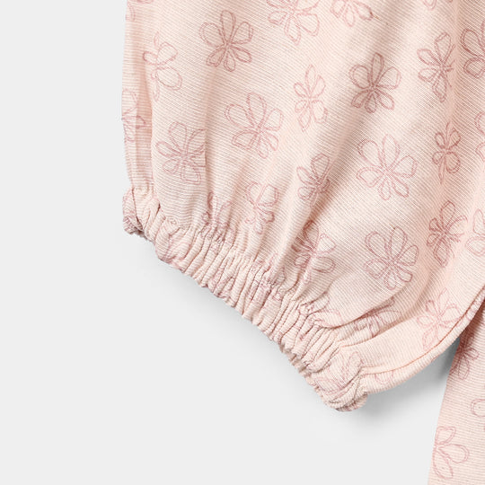 Girls Polyester Co-Ord Set Cheese Cake-Dull.Pink