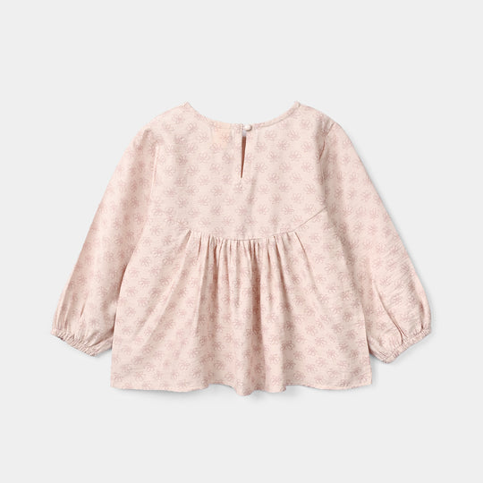 Girls Polyester Co-Ord Set Cheese Cake-Dull.Pink