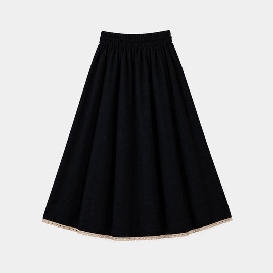 Girls Velvet 3Pcs Libaas-Navy Blue