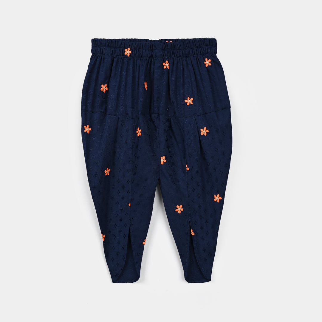 Infant Girls Jacquard Emb 2Pcs Adorable-Navy Blue
