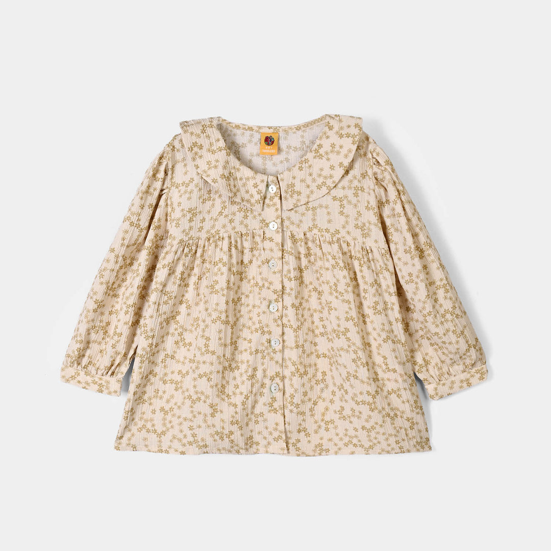 Girls Polyester Casual Top Mango-Gold.Tan