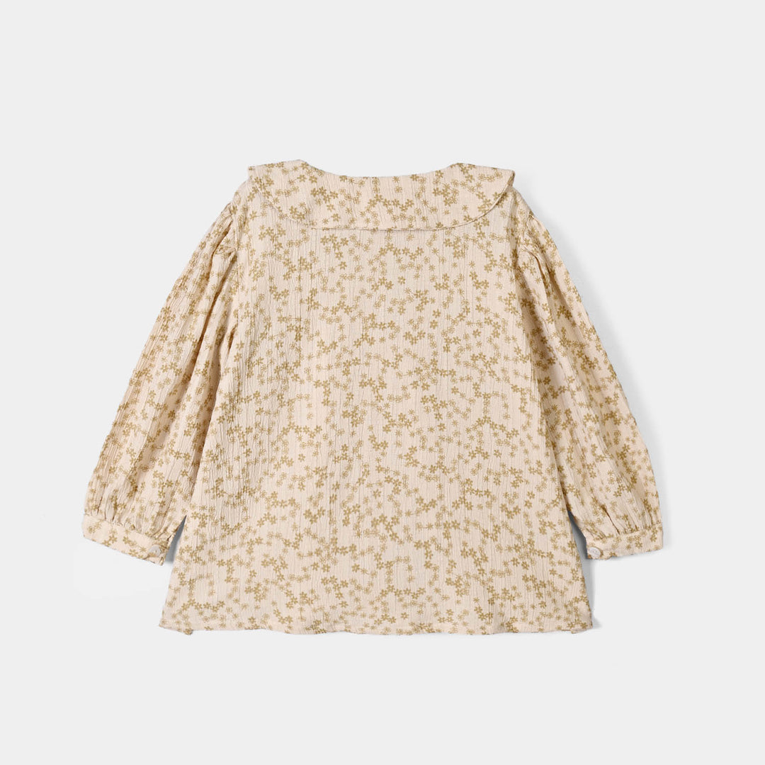 Girls Polyester Casual Top Mango-Gold.Tan
