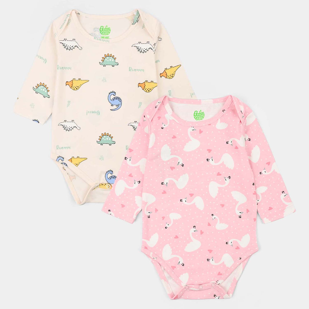 Infant Unisex Yarn Dyed Basic Romper Dino-Off.White