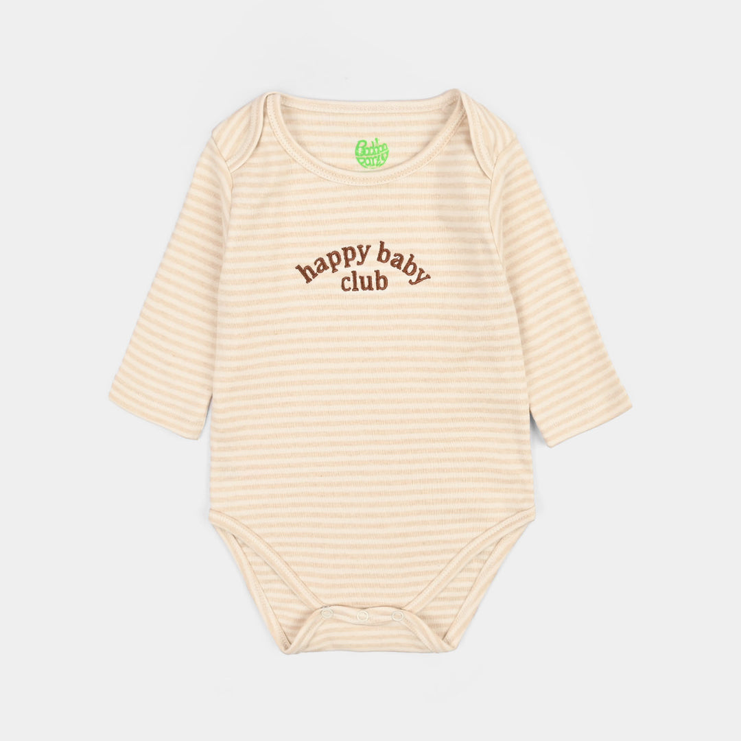 Infant Unisex Yarn Dyed Basic Romper Baby Club-Off.White