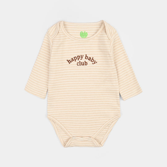 Infant Unisex Yarn Dyed Basic Romper Baby Club-Off.White