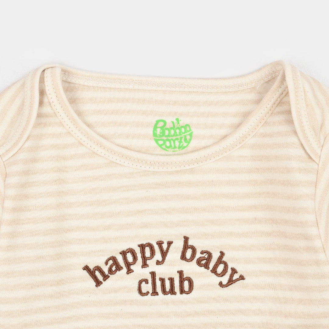 Infant Unisex Yarn Dyed Basic Romper Baby Club-Off.White