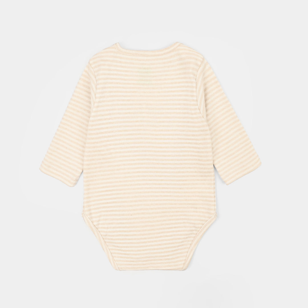 Infant Unisex Yarn Dyed Basic Romper Baby Club-Off.White