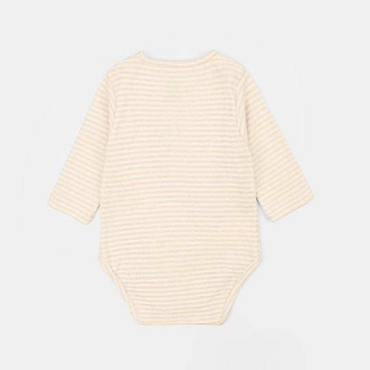 Infant Unisex Yarn Dyed Basic Romper Baby Club-Off.White