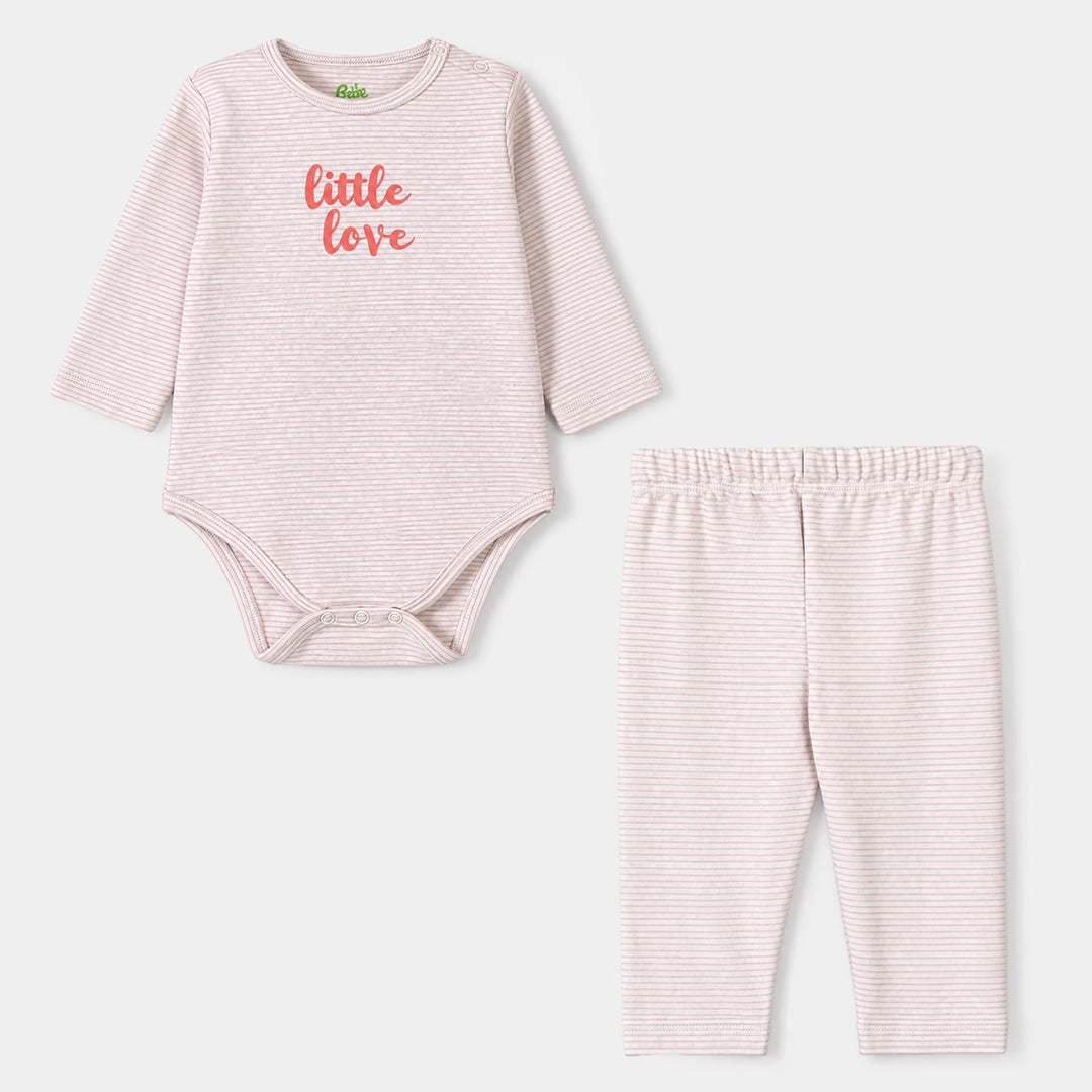 Infant Girls Yarn Dyed 2 Piece Set Little Love