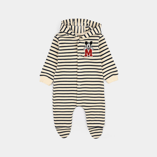Infant Boys Yarn Dyed Rib Knitted Romper-OFF-White
