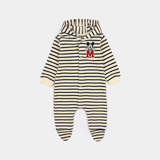 Infant Boys Yarn Dyed Rib Knitted Romper- Stripes