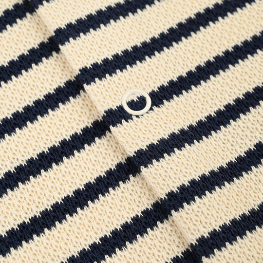 Infant Boys Yarn Dyed Rib Knitted Romper-OFF-White