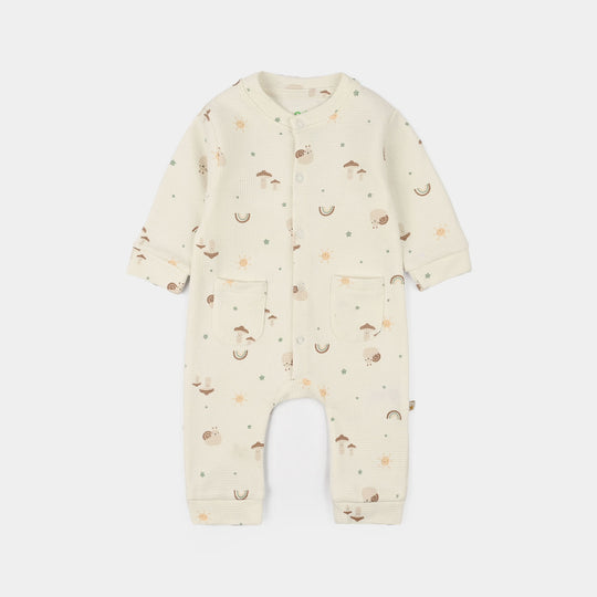 Infant Boys Yarn dyed rib Knitted Romper Little Sunshine-OFF-White
