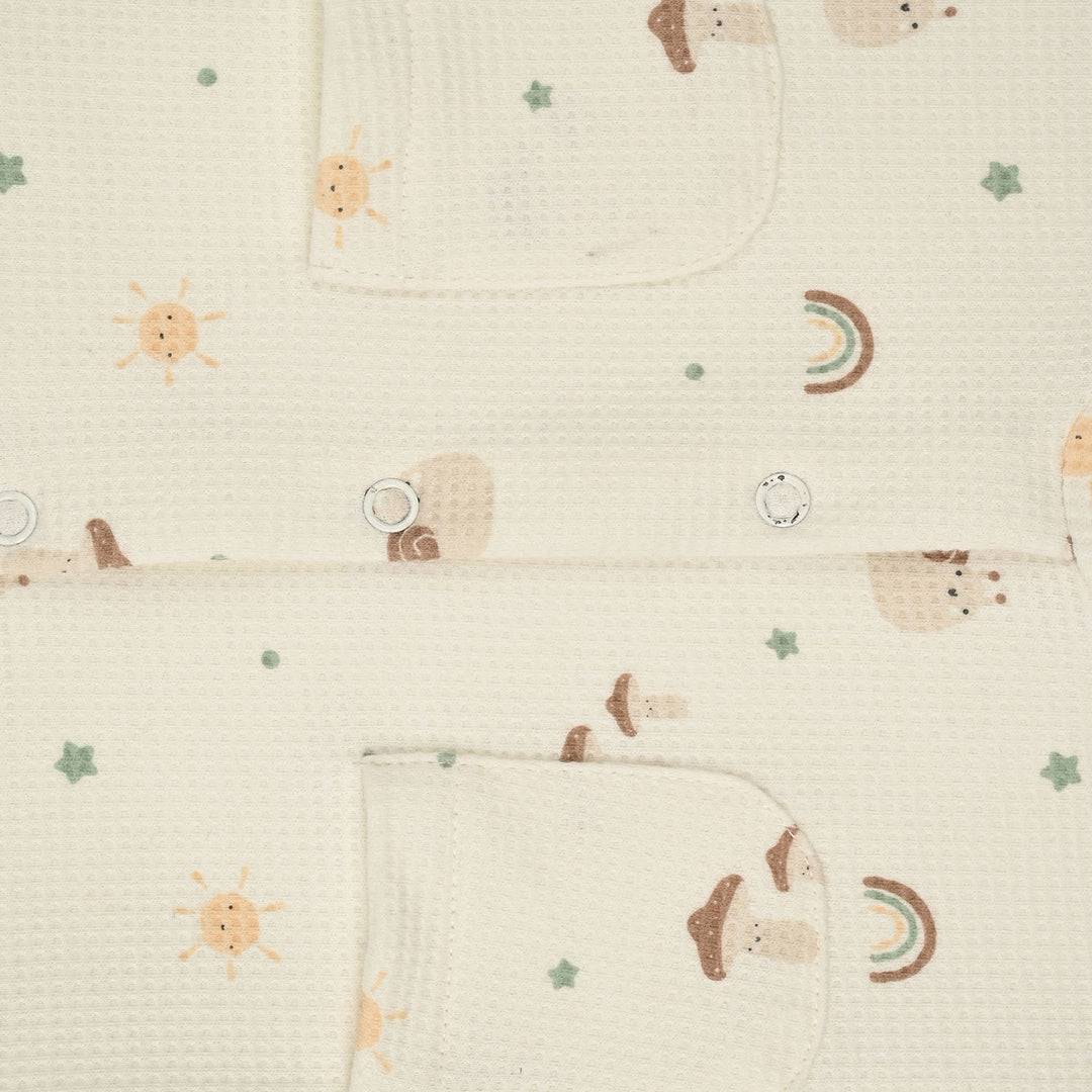 Infant Boys Yarn dyed rib Knitted Romper Little Sunshine-OFF-White