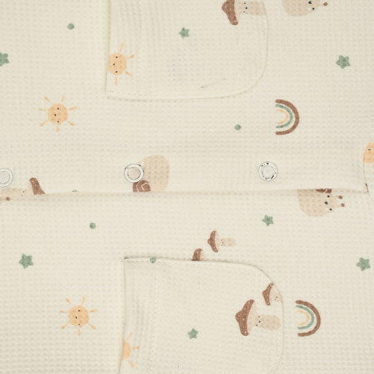 Infant Boys Yarn dyed rib Knitted Romper Little Sunshine-OFF-White