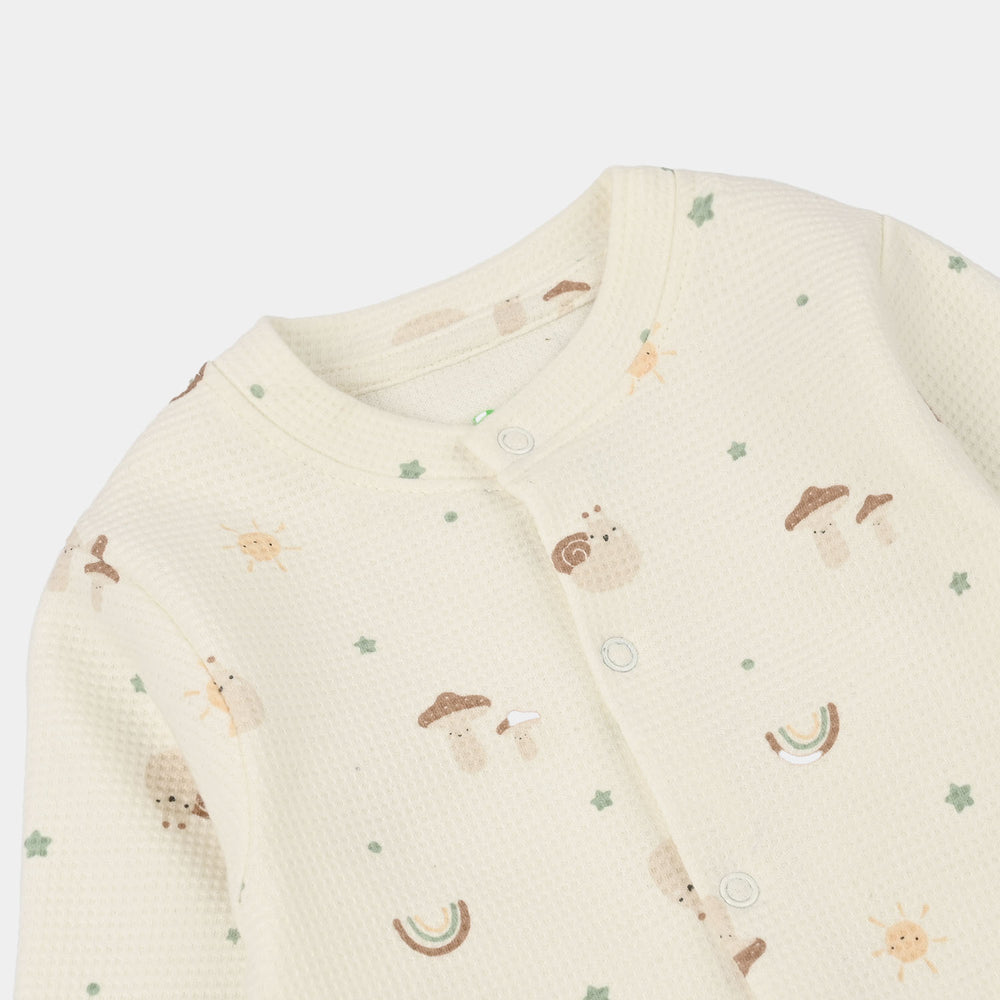 Infant Boys Yarn dyed rib Knitted Romper Little Sunshine-OFF-White