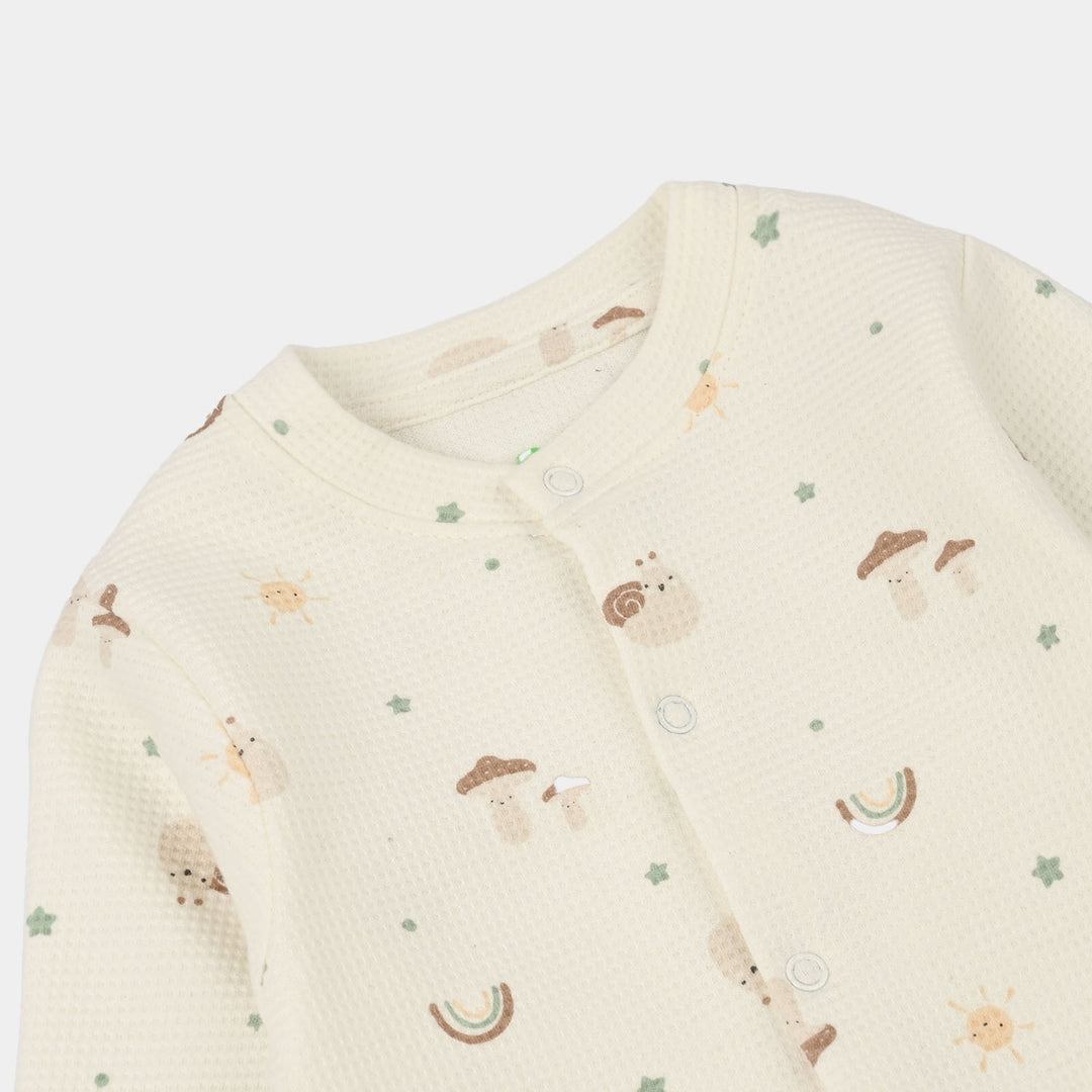 Infant Boys Yarn dyed rib Knitted Romper Little Sunshine-OFF-White
