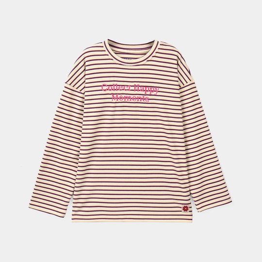 Girls Rib Tee collect happy moment-Off.White