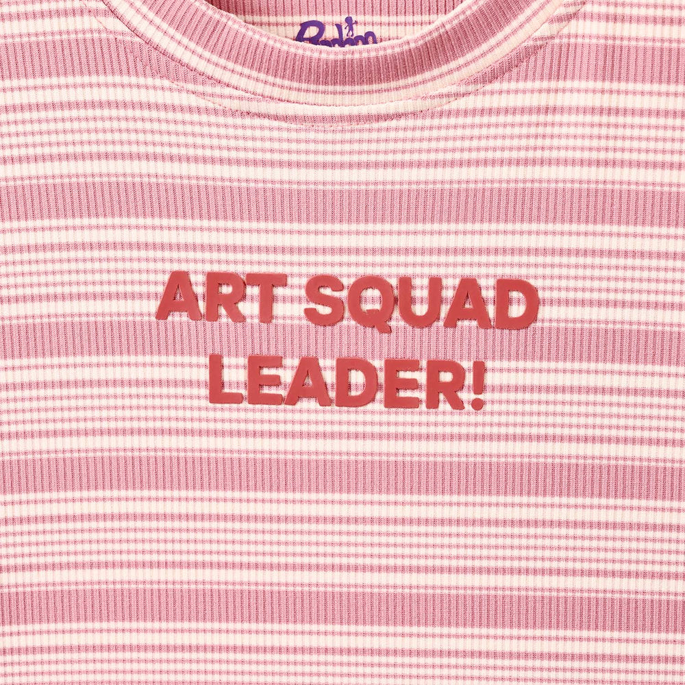 Girls Rib T-Shirt H/S ART SQUAD-Pink