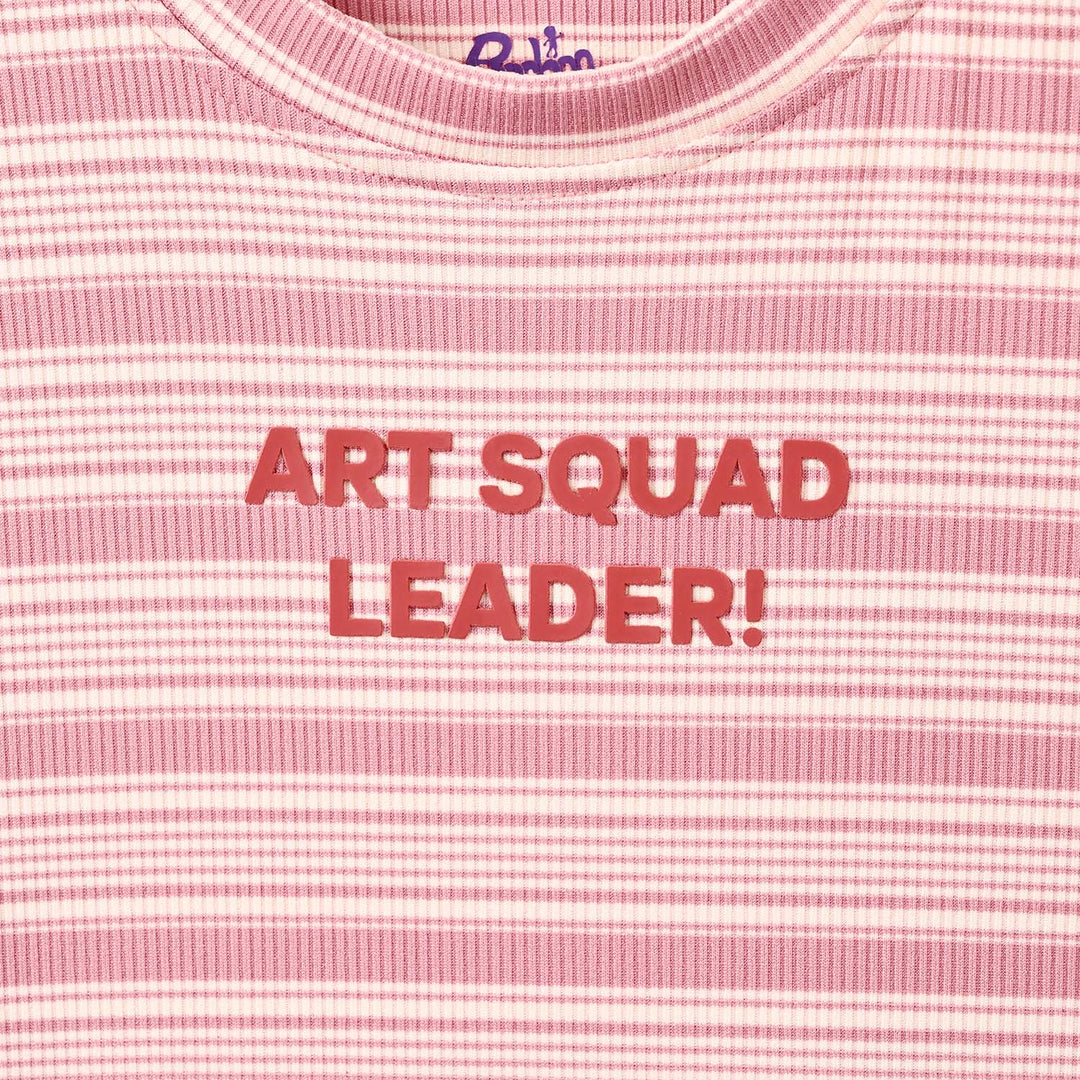 Girls Rib T-Shirt H/S ART SQUAD-Pink