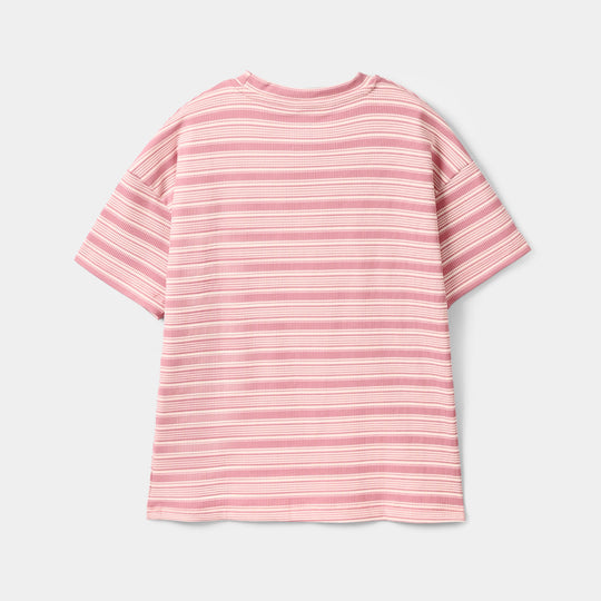 Girls Rib T-Shirt H/S ART SQUAD-Pink