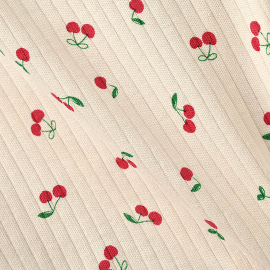Infant Girls Rib T-Shirt Cherry-OFF-White