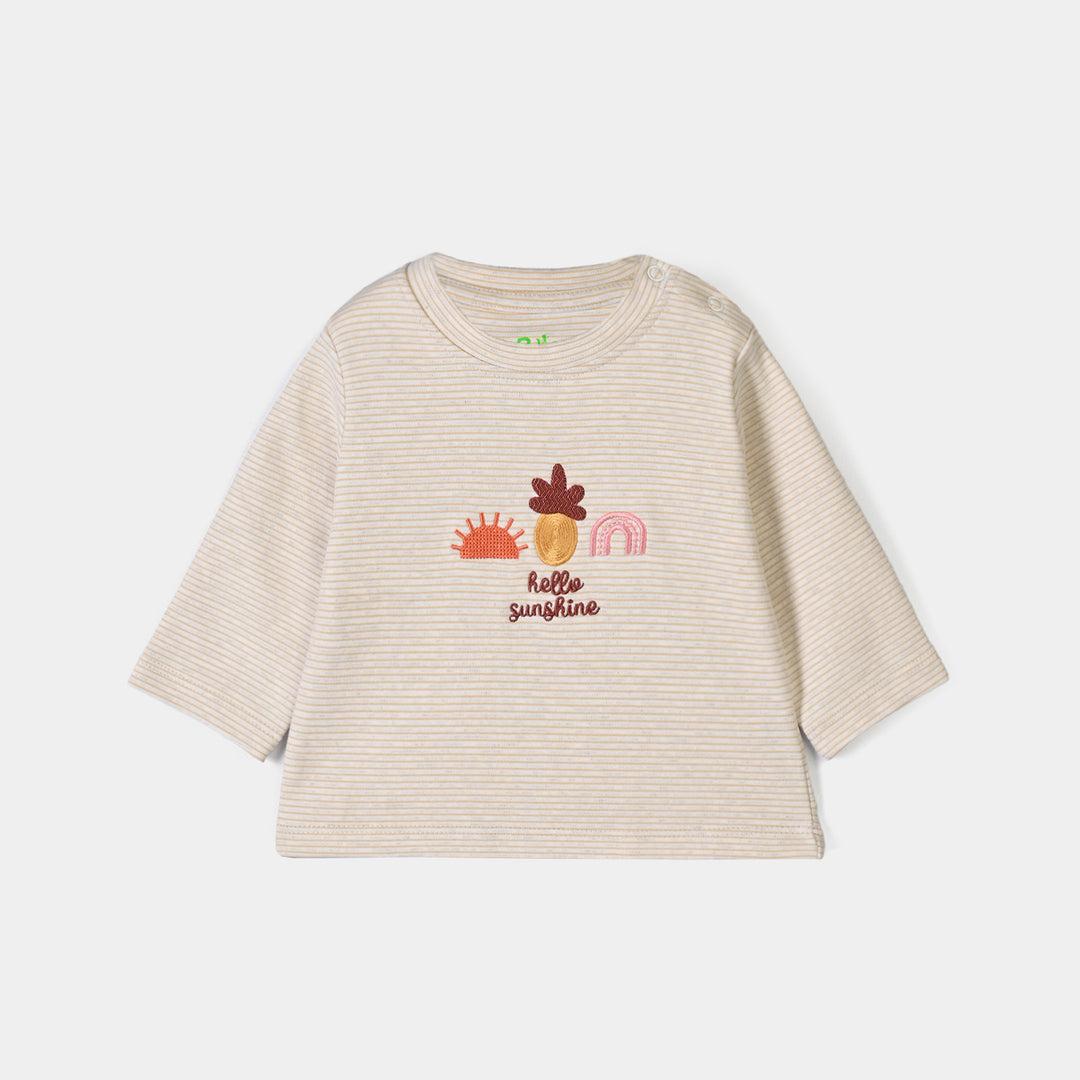Infant Girls Yarn Dyed T-shirt HELLO SUNSHINE-Yellow