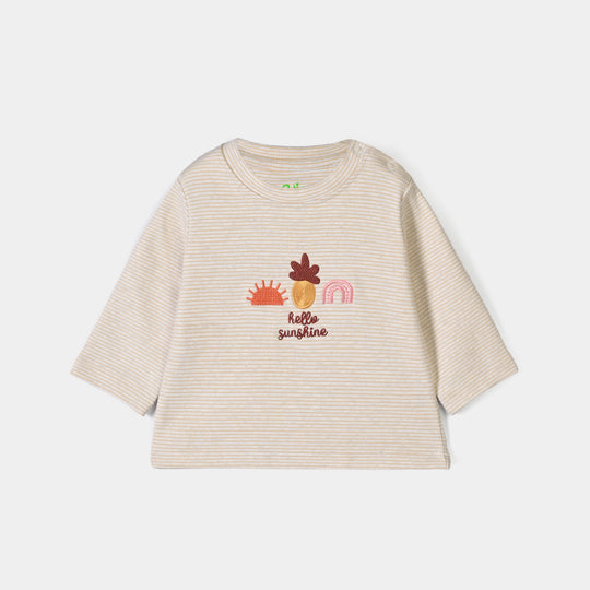 Infant Girls Yarn Dyed T-shirt HELLO SUNSHINE-Yellow