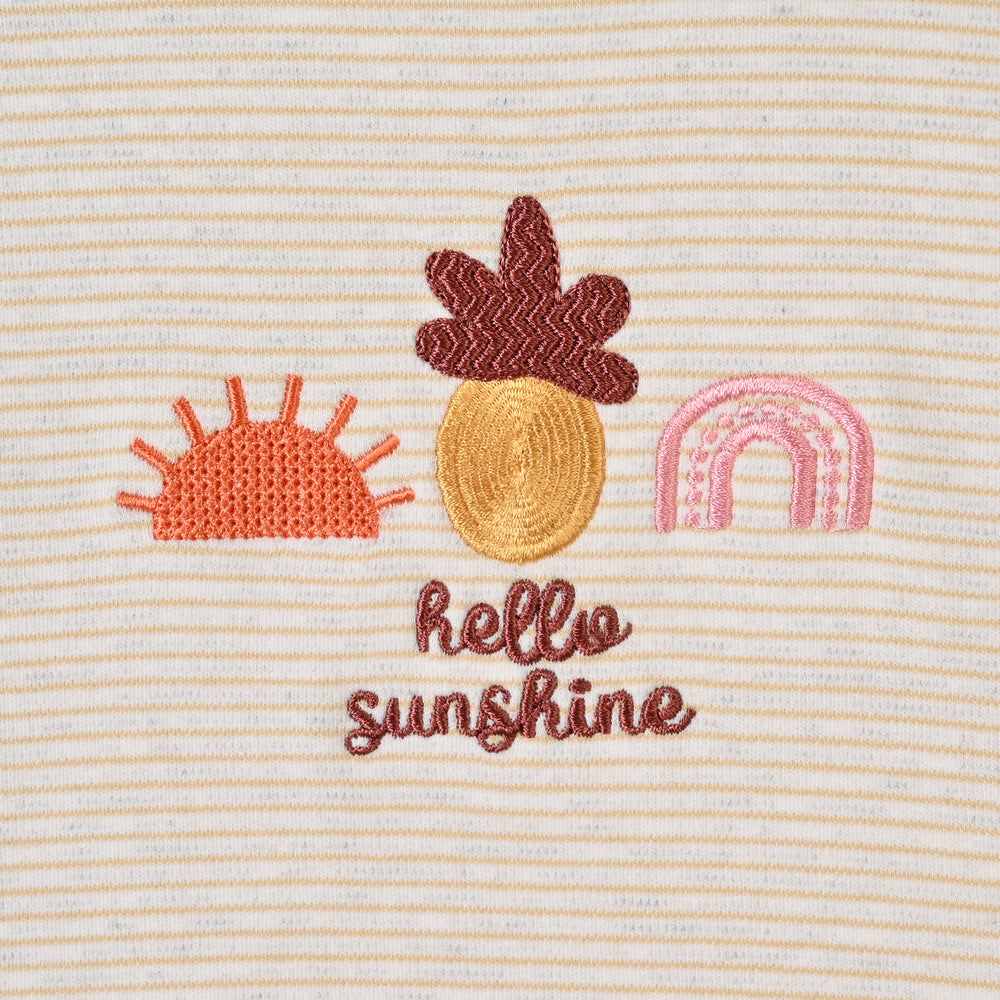 Infant Girls Yarn Dyed T-shirt HELLO SUNSHINE-Yellow