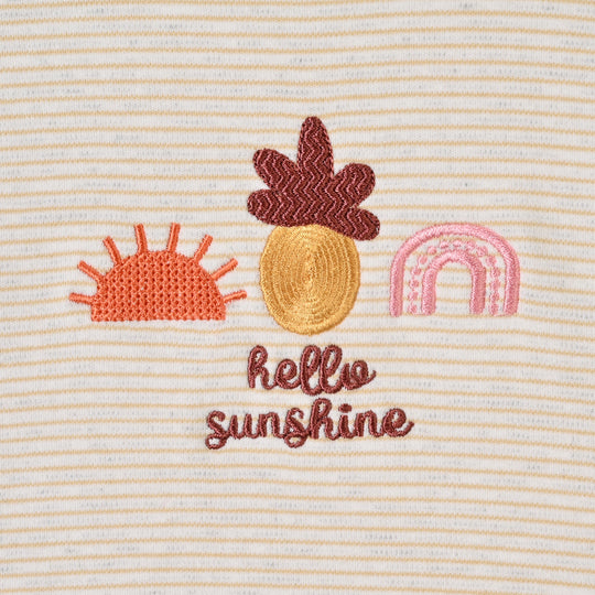 Infant Girls Yarn Dyed T-shirt HELLO SUNSHINE-Yellow