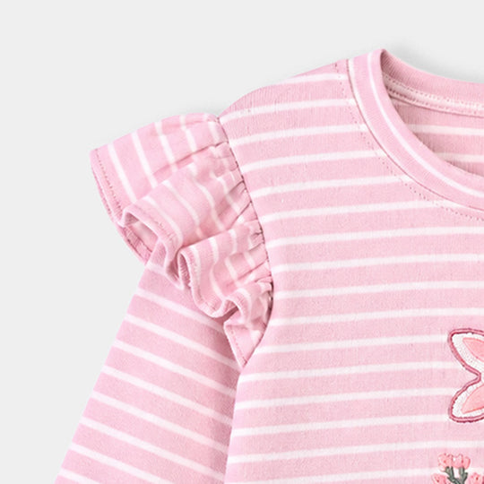 Infant Girls yarn Dyed T-Shirt Blooming-Pink