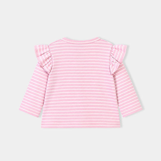 Infant Girls yarn Dyed T-Shirt Blooming-Pink