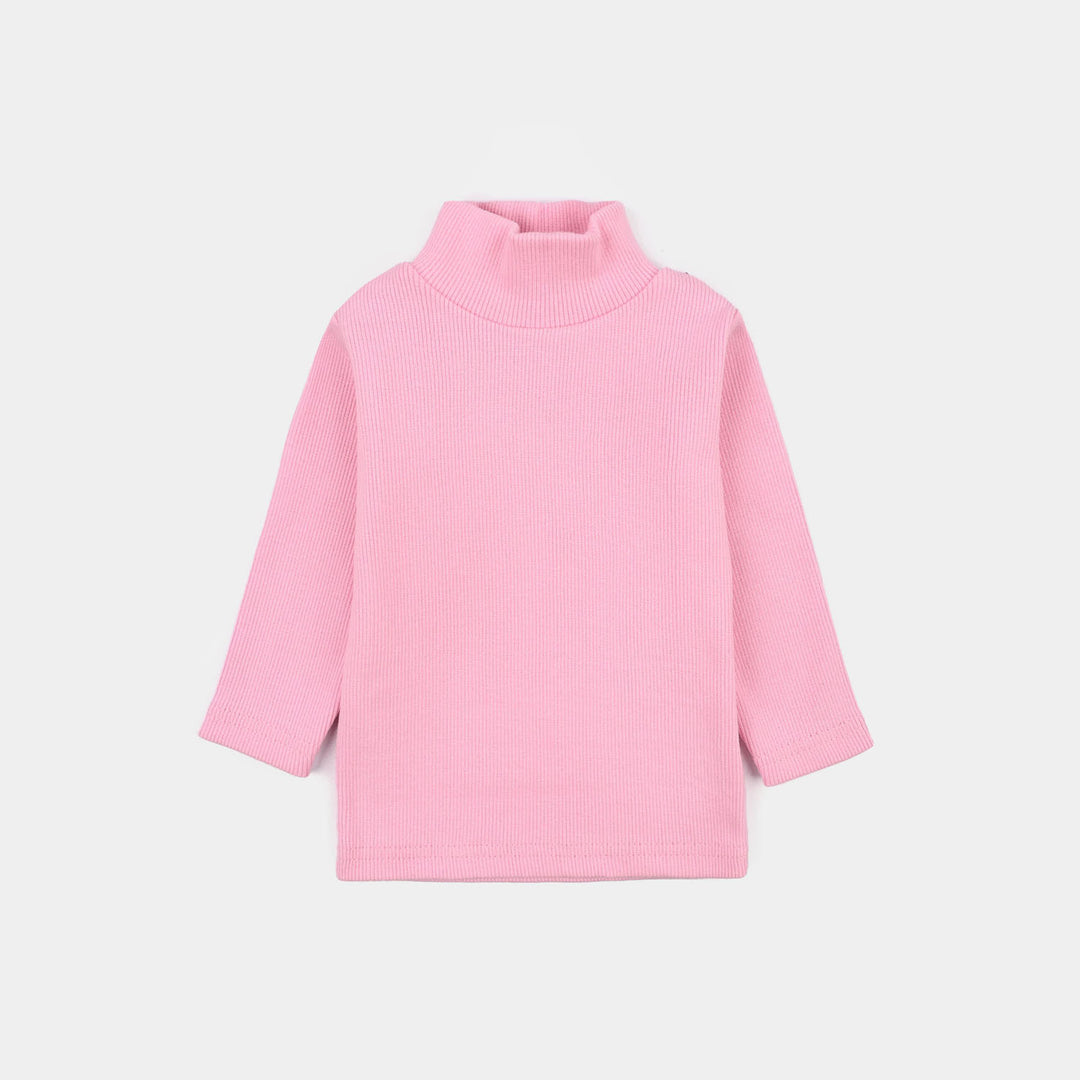 Infant Girls 2x1 Rib Turtle Neck - Pink