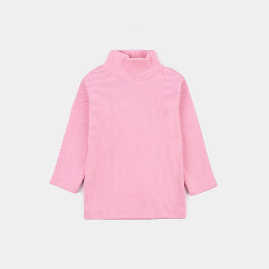 Infant Girls 2x1 Rib Turtle Neck - Pink