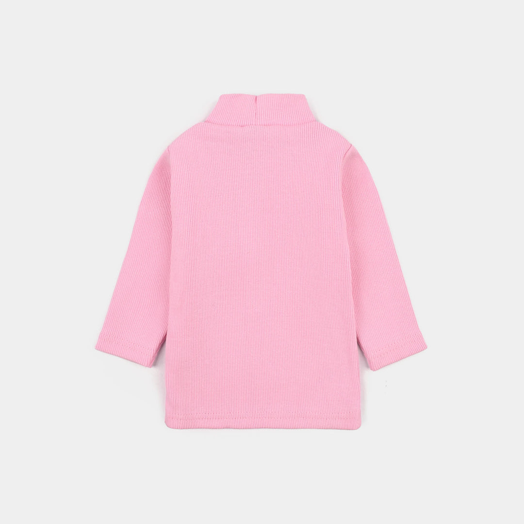 Infant Girls 2x1 Rib Turtle Neck - Pink