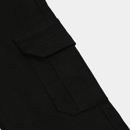 Boys Cotton Twill Pant Gauge-BLACK
