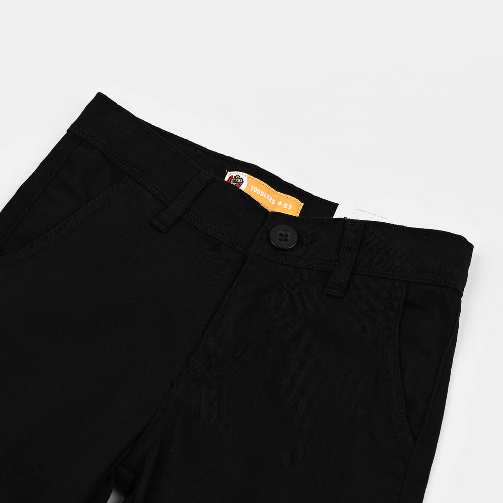Boys Cotton Twill Pant Gauge-BLACK