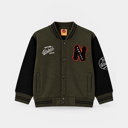 Boys Fleece Bomber Jacket Mid Town District-Green