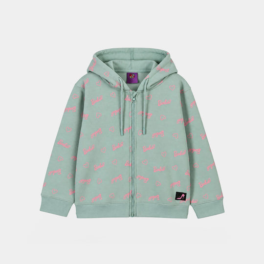 Infant Girls Fleece Knitted Jacket Character- Sea Green