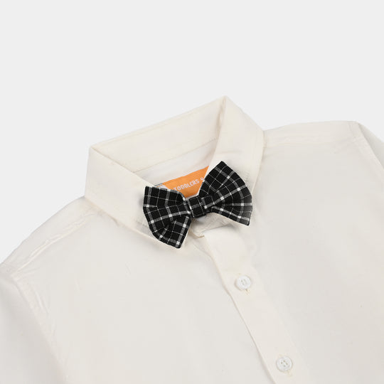 Boys Yarn Dyed 3PC Suit-Checkered-BLACK