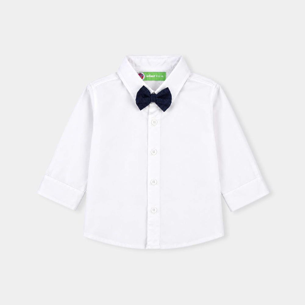 Infant Boys Poly Cotton Suit Dapper- Navy/White