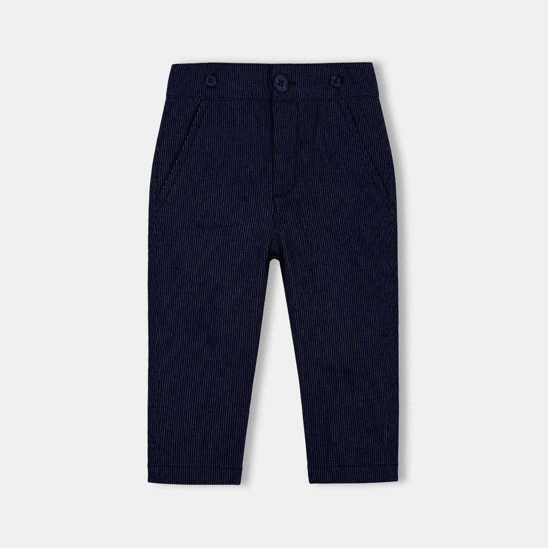 Infant Boys Poly Cotton Suit Dapper- Navy/White
