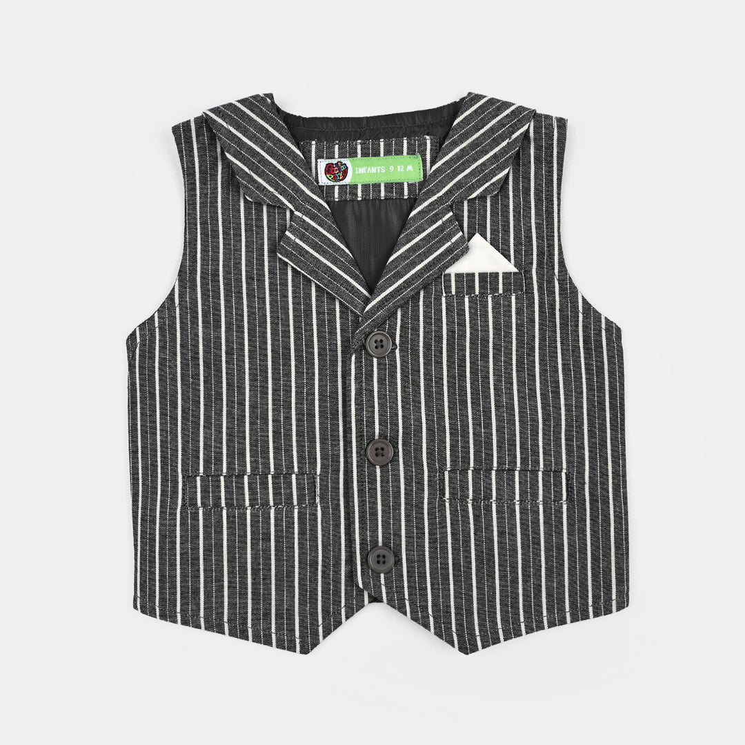 Infant Boys Yarn Dyed 3PC Suit-Lil Dapper-GREY