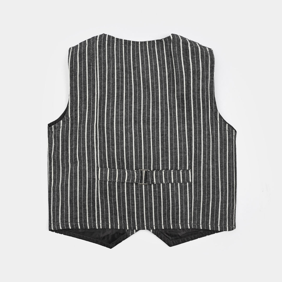 Infant Boys Yarn Dyed 3PC Suit-Lil Dapper-GREY