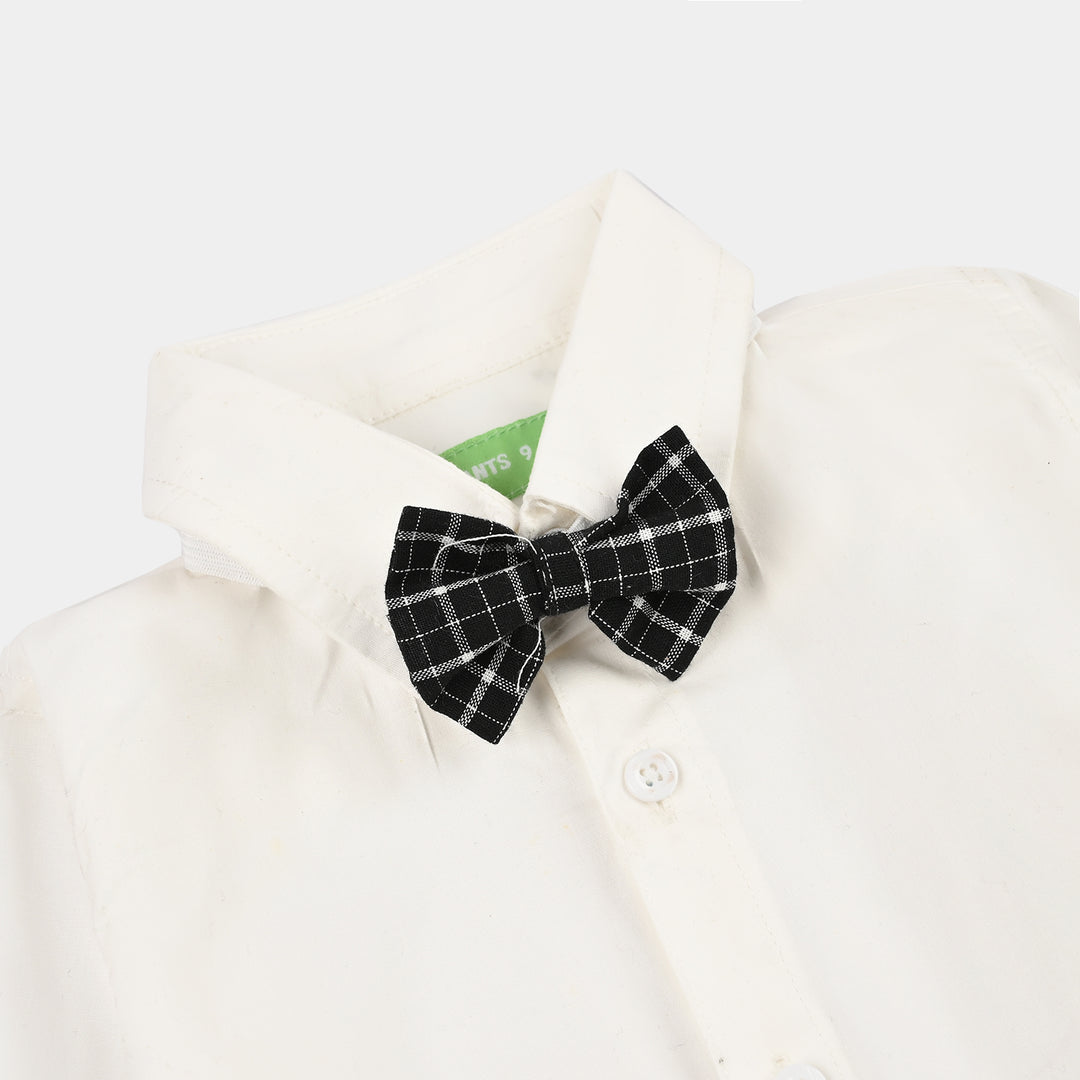 Infant Boys Yarn Dyed 3PC Suit-Checkered-BLACK