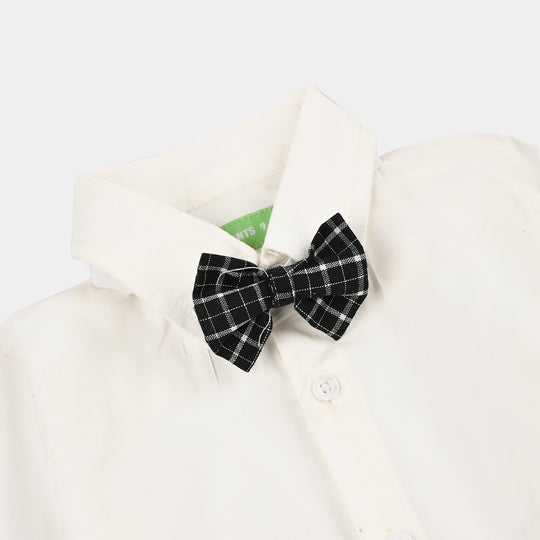 Infant Boys Yarn Dyed 3PC Suit-Checkered-BLACK