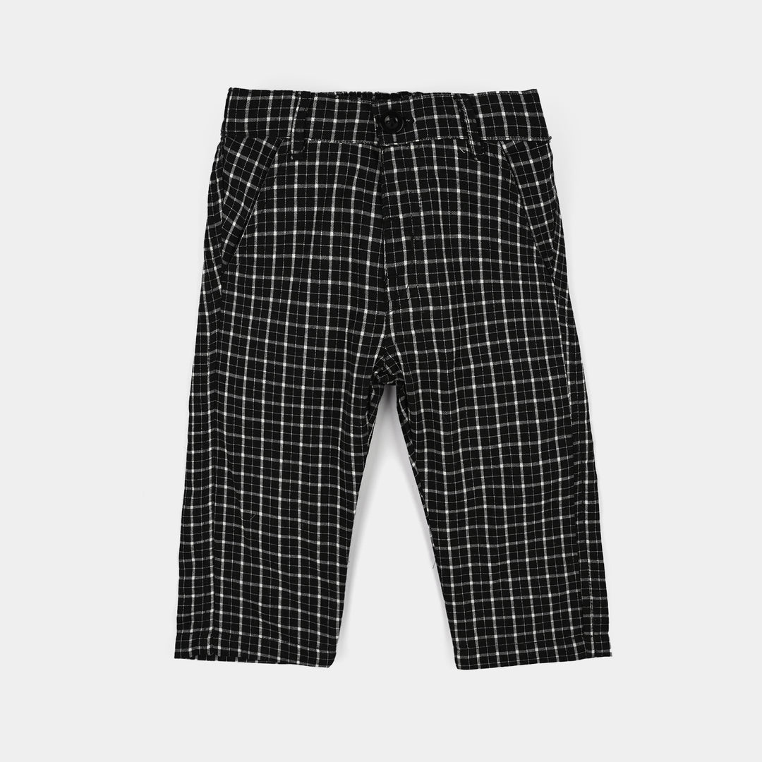 Infant Boys Yarn Dyed 3PC Suit-Checkered-BLACK