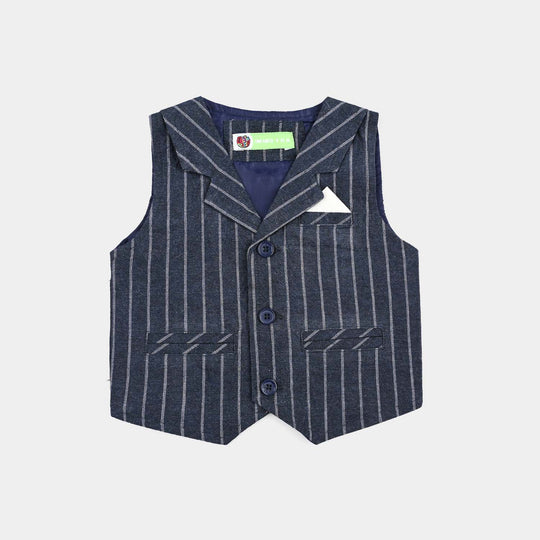 Infant Boys Yarn Dyed 3PC Suit-NAVY