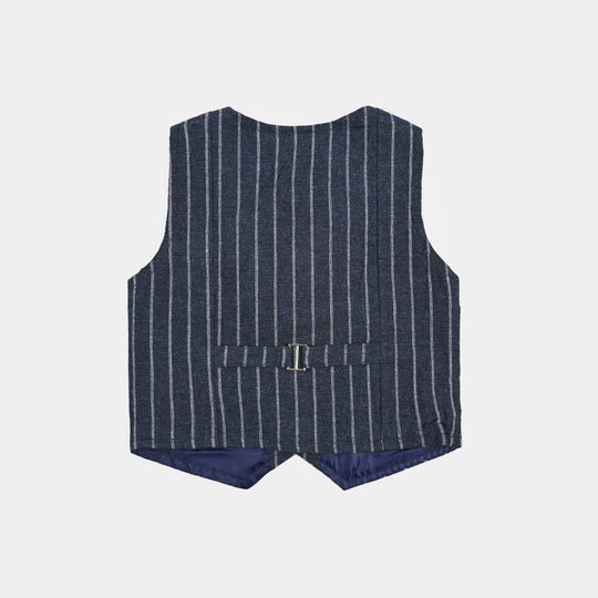 Infant Boys Yarn Dyed 3PC Suit-NAVY